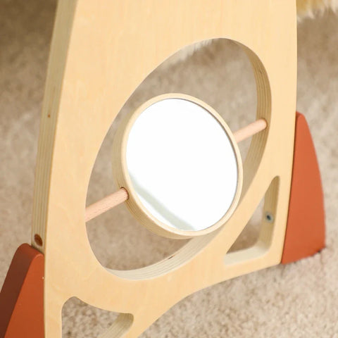 Rocket-Themed Baby Gym with Wooden Rattle Toys Teeny Pandas