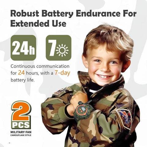 Watch Walkie Talkies for Kids - 2 Piece-Set with Flashlight and Compass