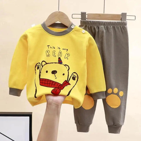 Cute Bear Kids Clothing Set – 2-Piece Toddler Pajamas Set