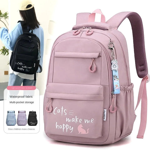 Large Capacity Lightweight Nylon School Backpack – Waterproof and Breathable