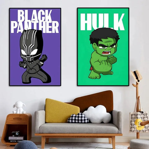 Heroes Canvas Wall Print for Kids - Elevate Your Kids Room Teeny Pandas