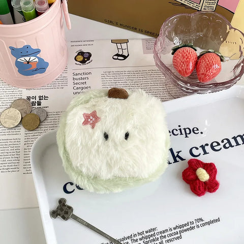 Kawaii Apple Plush Coin Wallet – Cute Mini Storage Bag for Girls