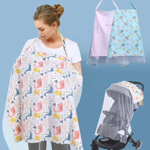 All-in-One Multifunctional Cover for Moms – Nursing Cover, Mosquito Net & More