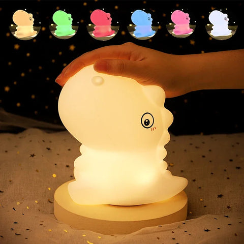 Dinosaur Silicone Night Light for Baby & Kids Room - Cute Decorative Lamp