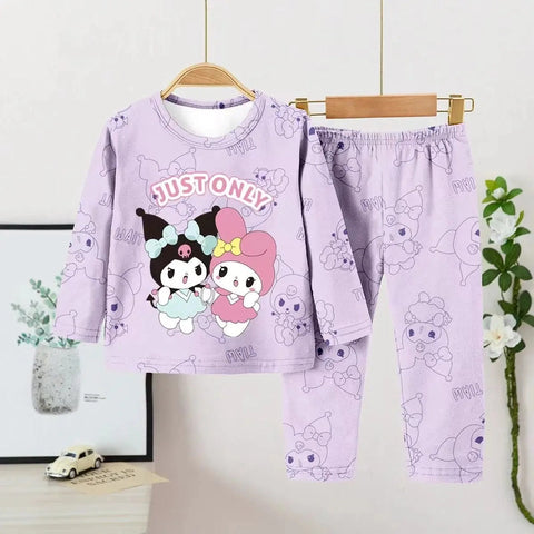 Anime Print Pajama Set – Comfortable Daily Casual Nightwear for Boys and Girls