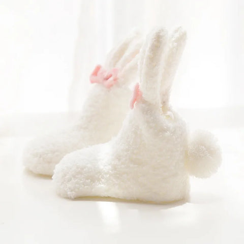 Coral Fleece Newborn Baby Girls Socks – Soft Cute Rabbit Winter Infant Socks