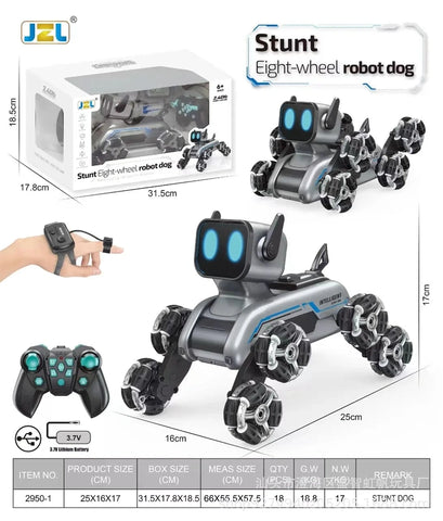 Eight-Wheeled Stunt Robot Dog | Remote Control Toy for Kids