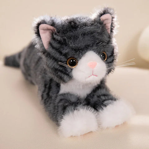 Cute Simulation Cat Plush Toys – Realistic Stuffed Kitten Models