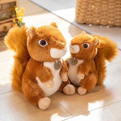 Adorable Furry Hair Big Tail Squirrel and Raccoon Plush Toy – Realistic Soft Stuffed Animal Doll