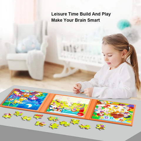 3-in-1 Montessori Magnetic Folding Puzzle Book