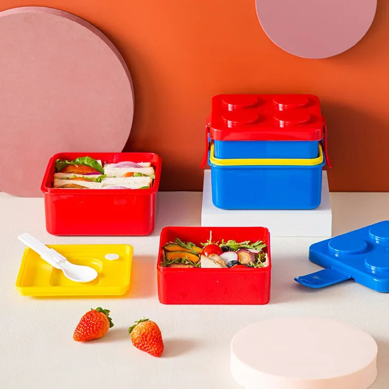 Kids Stackable Bento Lunch Box with Leak-Proof Compartments Teeny Pandas