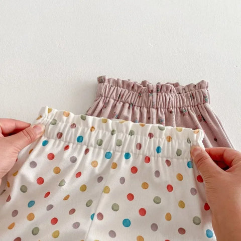 Spring New Children’s Polka Dot Harem Pants – Korean Style Floral Jogger Sweatpants