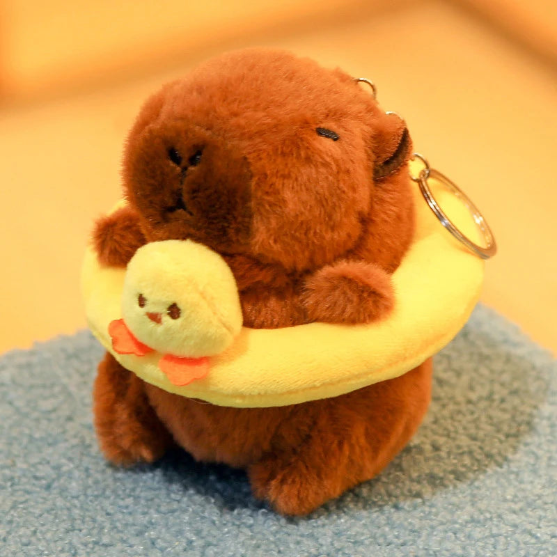 Adorable Capybara Swimming Ring Keychain - Cute Hanging Decoration! Teeny Pandas