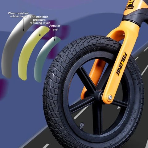 12-Inch No Pedal Balance Bike for Toddlers – Adjustable Seat Push Bicycle
