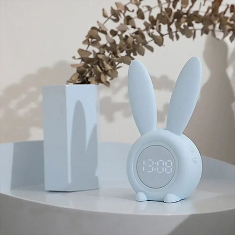 Cute Bunny Ears LED Silent Digital Alarm Clock - Perfect Bedroom Decoration