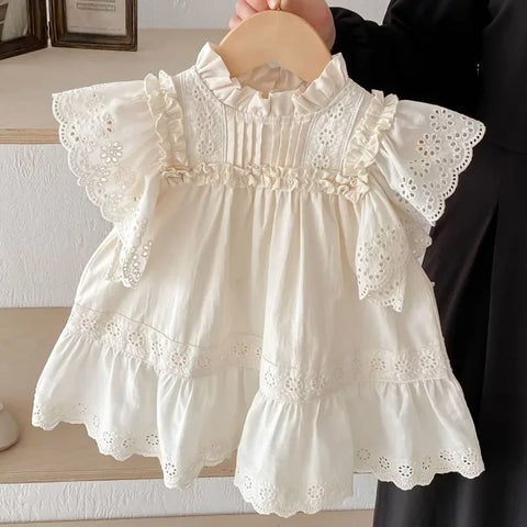 Baby Girl Christening Dress – White Baptism Lace Dress for Newborn & Toddlers