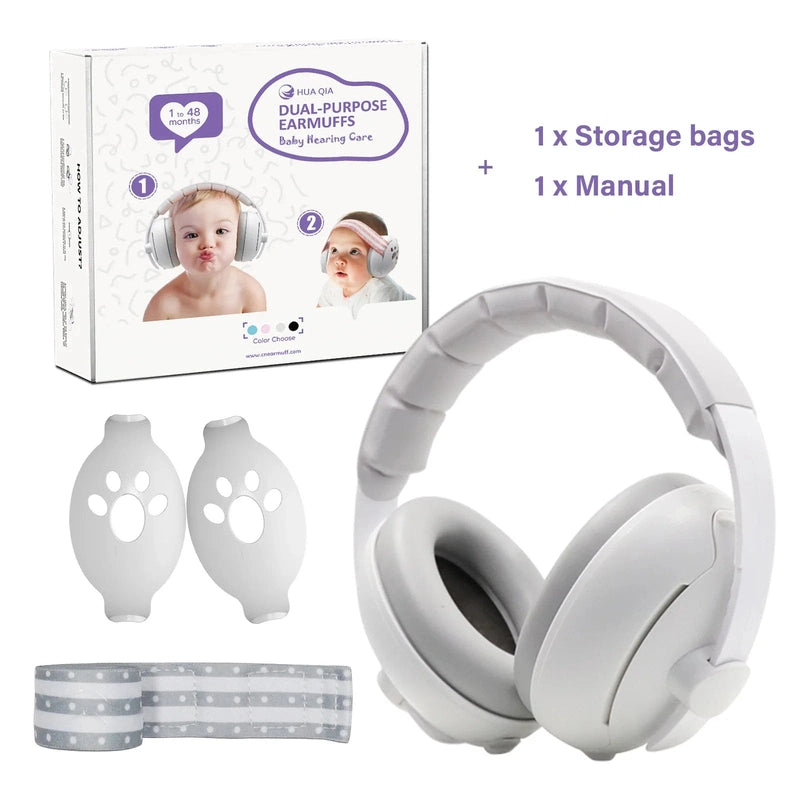 2 in 1 Infant and Toddler Noise Cancelling Headphones - For Soundproof Earmuffs Teeny Pandas
