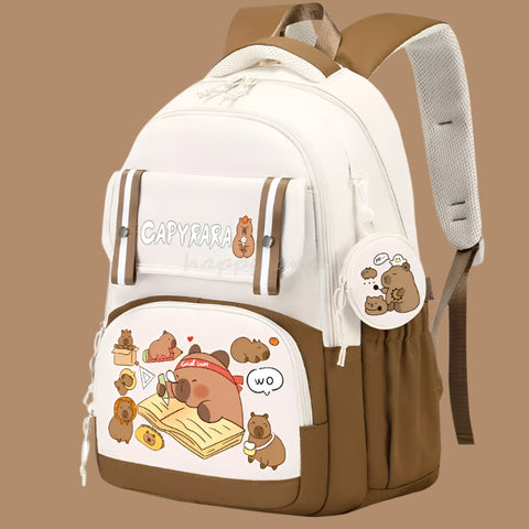 Cute Capybara Backpack – Aesthetic Canvas Laptop Backpack