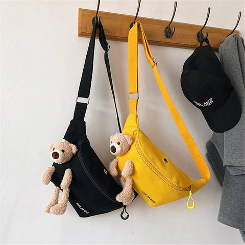 Kids Cartoon Bear Crossbody Waist Bag – Plush Chest Pack for Boys and Girls