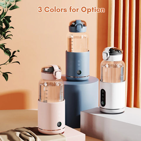 Wireless Electric Baby Bottle Heater with USB Rechargeable Temperature Control & Display