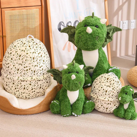 2-in-1 Green Dinosaur Plushies in a Dragon Egg