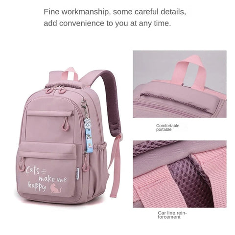 Large Capacity Lightweight Nylon School Backpack – Waterproof and Breathable