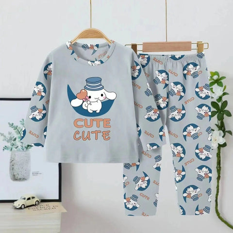 Anime Print Pajama Set – Comfortable Daily Casual Nightwear for Boys and Girls