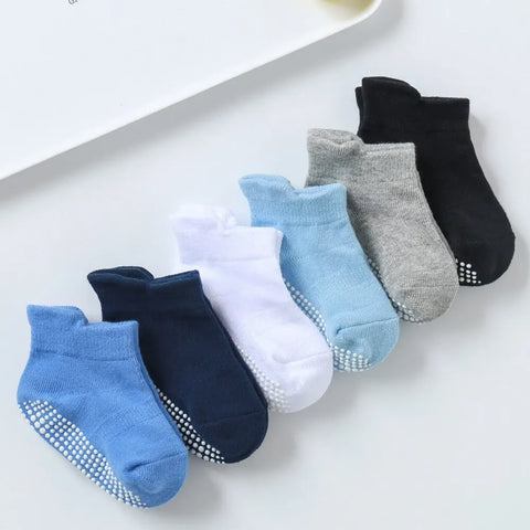 Cotton Baby Anti-Slip Boat Socks for Boys and Girls