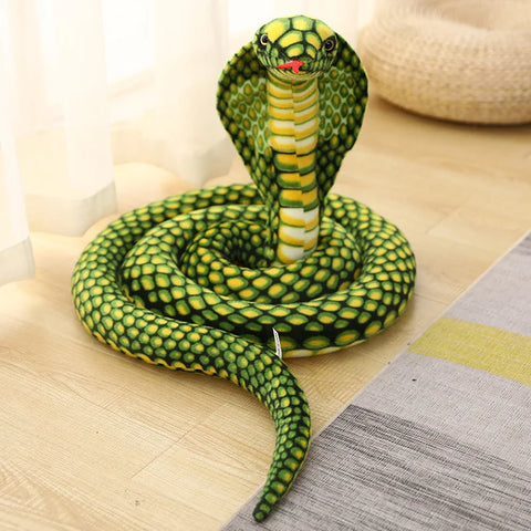 Simulated Colorful Cobra Plush Toy – Stuffed Snake Plushies
