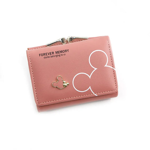 Cartoon Mouse PU Leather Wallet – Mini Short Coin Purse with Card and Photo Slot