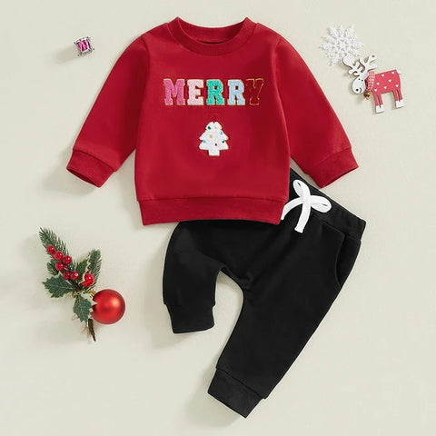 Baby Christmas Clothing Set – Toddler Girl & Boy Xmas Tracksuit