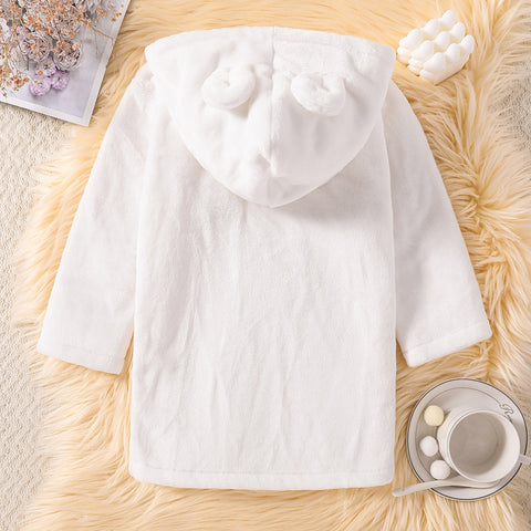 Winter Kids Hooded Flannel Bathrobe – Plush Pajamas for Boys & Girls