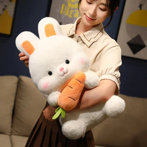 Kawaii Carrot Rabbit Plush Toys – Adorable Bunny Dolls Stuffed Pillows