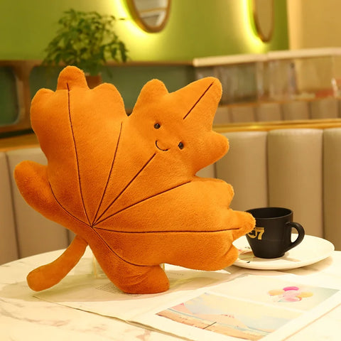 Creative Simulation Leaves Plush Hug Pillow – Cartoon Maple Leaf Plushies
