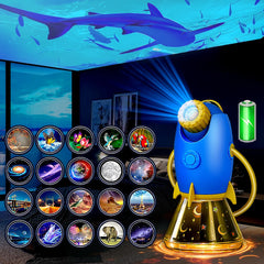 Rocket Galaxy Night Light Projector - 360° Rotate Starry Sky Night Lamp