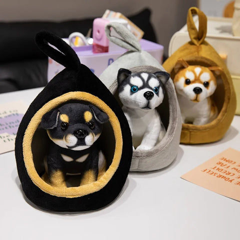Dog Plush Toy - Cute Stuffed Husky, Akita, or Rottweiler Puppy