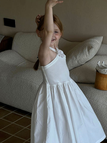 Elastic Spaghetti Strap Dress – Spanish Style Camellia Flower Sundress