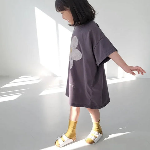 Summer Floral Print Girls' Casual Dress
