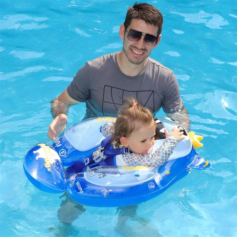 Toddler Inflatable Swim Float with Canopy - Safe Water Fun Teeny Pandas