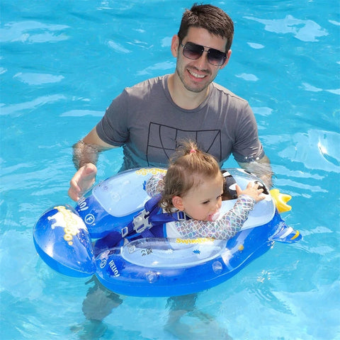 Toddler Inflatable Swim Float with Canopy - Safe Water Fun Teeny Pandas