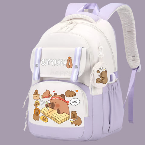 Cute Capybara Backpack – Aesthetic Canvas Laptop Backpack