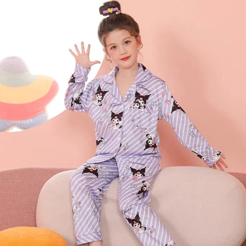 Kawaii Pajama Set for Girls – Cozy Autumn & Winter Sleepwear