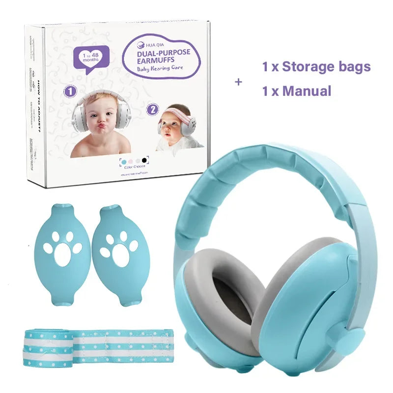 2 in 1 Infant and Toddler Noise Cancelling Headphones - For Soundproof Earmuffs Teeny Pandas