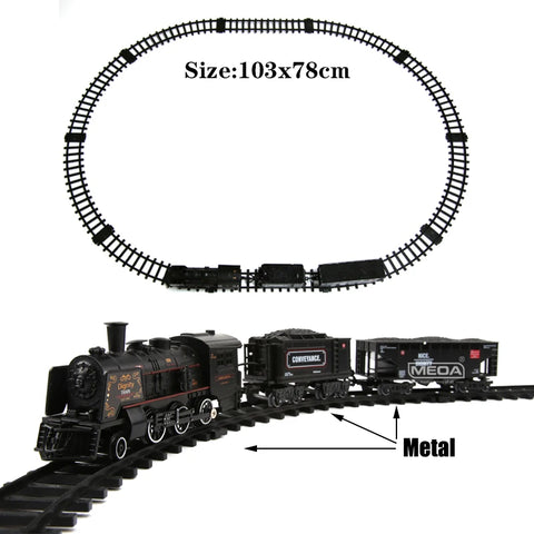 Alloy Railway Train Set with Sound, Light & Smoke – Realistic Metal Locomotive for Kids