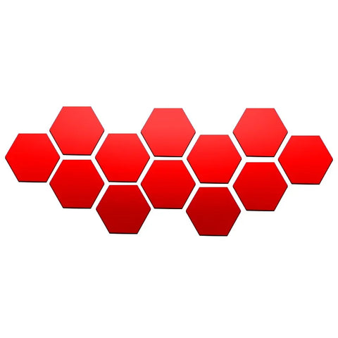 3D Hexagon Mirror Wall Stickers - Rose Gold DIY Home Decor