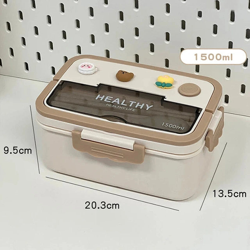 Kid’s Insulated Bento Lunch Box – Leakproof, Microwave-Safe! Teeny Pandas