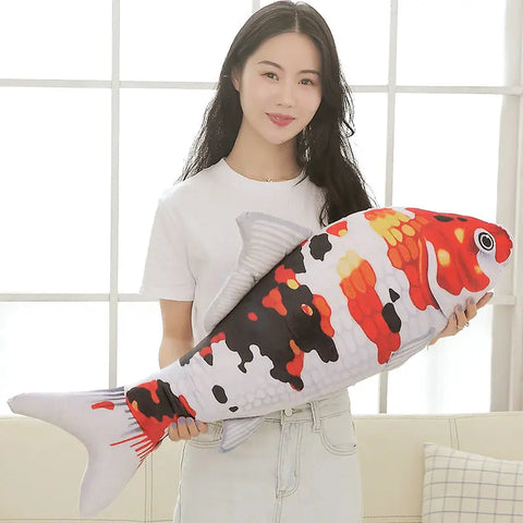 Fish Koi Carp Plush Toy – Lifelike Stuffed Aquatic Fish Pillow for Kids