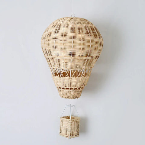 Rattan Hot Air Balloon Wall Décor - Elegant Room Decoration! Teeny Pandas