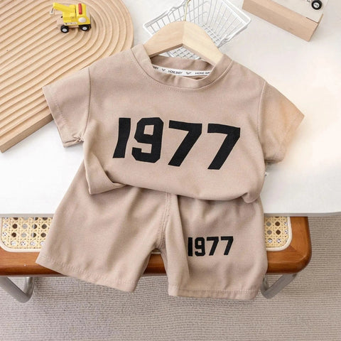 Summer Kids Clothing Short Sleeve Tracksuit – T-shirt & Shorts Set