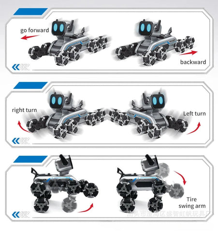 Eight-Wheeled Stunt Robot Dog | Remote Control Toy for Kids
